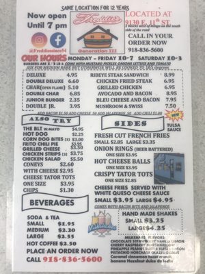 Menu photo 6 Freddie's Hamburger's Tulsa, OK