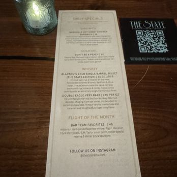 The State - Specials and drinks - New American Near Me - Redlands, California