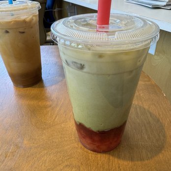 Wonderful World Coffee and Tea - Strawberry oatmilk matcha with pomegranate boba. - Coffee & Tea Near Me - Avondale Estates, Georgia Wonderful World Coffee and Tea - Strawberry oatmilk matcha with pomegranate boba. - Coffee & Tea Near Me - Avondale Estates, Georgia