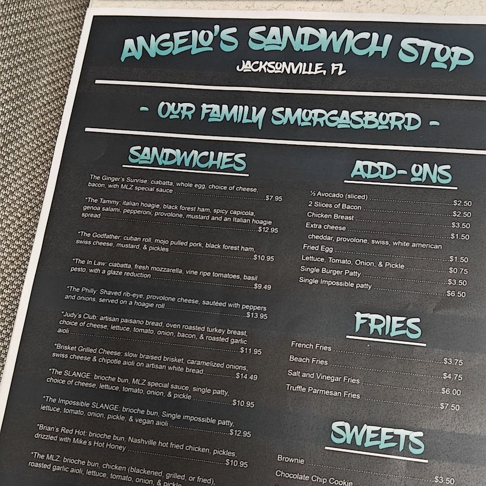 Angelo’s Sandwich Stop - Menu - Food Trucks Near Me Angelo’s Sandwich Stop - Menu - Food Trucks Near Me