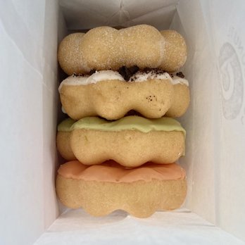 Coco Donuts - Mochi Donuts from Top to Bottom: Sugar, Oreo, Matcha, Orange - Donuts Near Me - Clackamas, Oregon