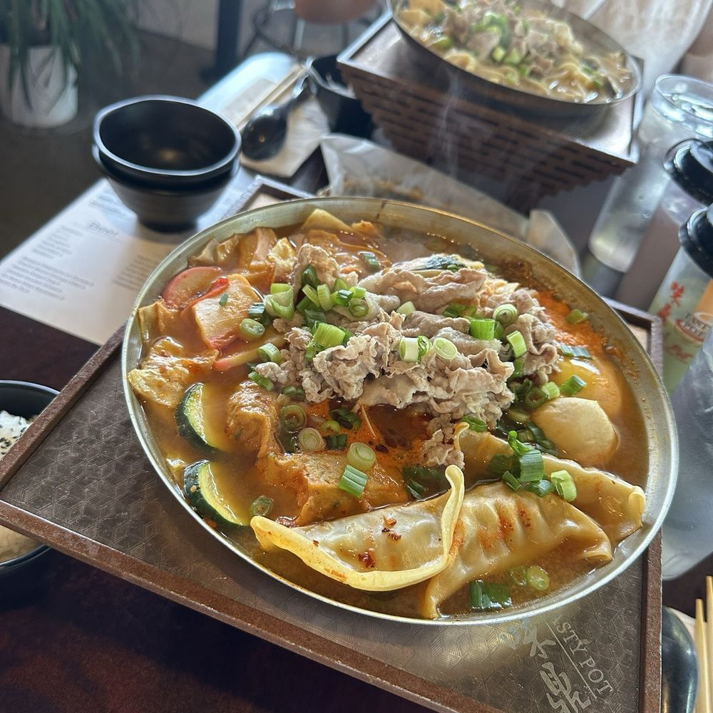 Tasty Pot - Kimchi Dumpling Hot Pot, a lot of mushrooms, dumplings and veggies, great if you're a fan of Korean Army Stew, or kimchi! - Hot Pot Near Me - Albuquerque, New Mexico Tasty Pot - Kimchi Dumpling Hot Pot, a lot of mushrooms, dumplings and veggies, great if you're a fan of Korean Army Stew, or kimchi! - Hot Pot Near Me - Albuquerque, New Mexico