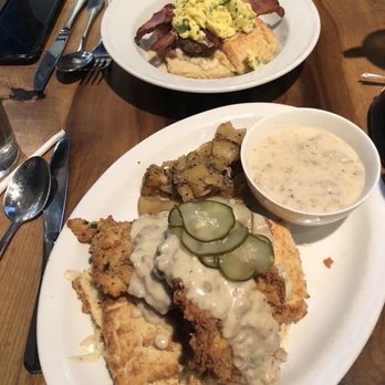Raven and Lily restaurant - Chicken & biscuits and fresh pickles on top - Southern Near Me - Collierville, Tennessee