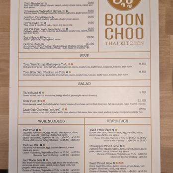 Boon Choo - menu 1 - Thai Near Me - Sharon, Massachusetts