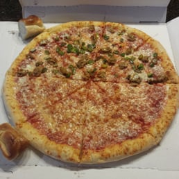 Large half cheese and half sausage green pepper
