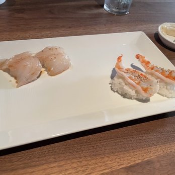 SUGARFISH | Flatiron - Sea Bass Sushi (2-Pc) and Nozawa-Style Shrimp - Sushi Bars Near Me - New York, New York SUGARFISH | Flatiron - Sea Bass Sushi (2-Pc) and Nozawa-Style Shrimp - Sushi Bars Near Me - New York, New York