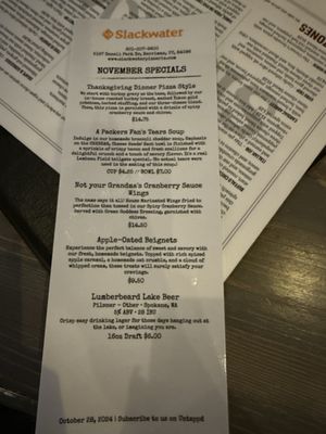 Menu photo 5 Slackwater Herriman, UT