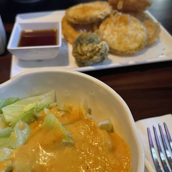 Kaika Teppanyaki - Salad and veggies tempura. - Asian Fusion Near Me - Jacksonville, Florida