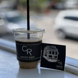 CR Coffee Shop - Iced vanilla latte and sticker