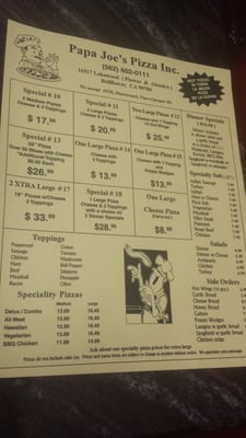 Menu photo 4 Papajoe's Pizza Bellflower, CA