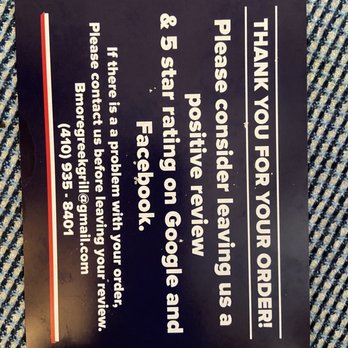 BMore Greek Grill - a business card - Food Trucks Near Me - Baltimore, Maryland