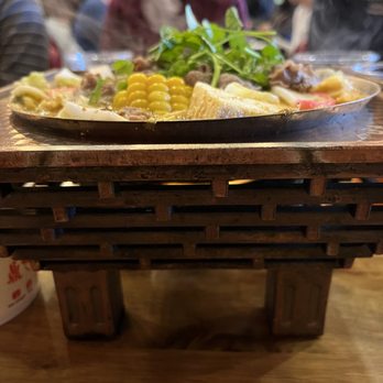 Tasty Pot - You can see the flame under the bowl in this side view - Taiwanese Near Me - Dublin, California