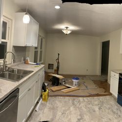 R Kobylinski Construction - New kitchen remodel, removed wall and made a galley style kitchen, new floors, paint, appliances - turned out great.