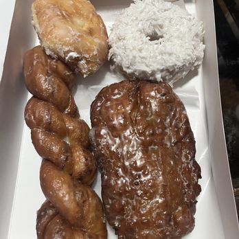 Shipley Do-Nuts - Cinnamon Twist, White Iced with Coconut, Cream Filled, Apple Fritter - Donuts Near Me - Clearwater, Florida