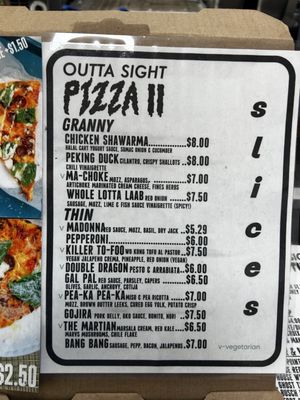 Menu photo 2 Outta Sight Pizza San Francisco, CA