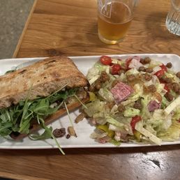 A steak panini and chopped salad - could not finish. So good.