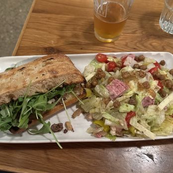 Posto Italian - A steak panini and chopped salad - could not finish. So good. - Italian Near Me - Longmeadow, Massachusetts