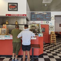 Inside, classic diner interior design though parts do need some touch up Inside, classic diner interior design though parts do need some touch up