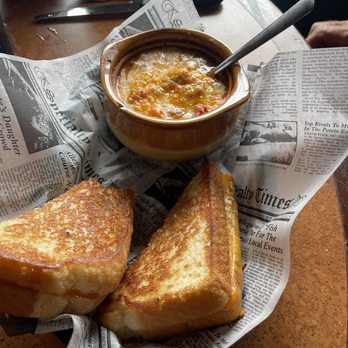 Dublin's Crossing - a bowl of soup and a grilled cheese sandwich - Irish Pub Near Me - Crossville, Tennessee Dublin's Crossing - a bowl of soup and a grilled cheese sandwich - Irish Pub Near Me - Crossville, Tennessee