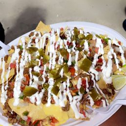 This is what their nachos with fajita looks like