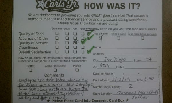 Menu photo 3 Carl's Jr San Diego, CA