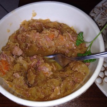 Polish Kitchen - Delicious Hunters' Stew/Bigos. Filled with tasty chunks of pork and a bit of sausage. Must love sauerkraut to appreciate. - Polish Near Me - Harbor Springs, Michigan