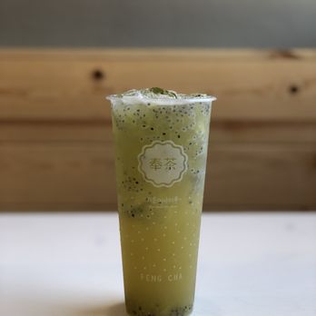 Feng Cha Teahouse - Kiwi Basil Green Tea - Desserts Near Me - Newark, California Feng Cha Teahouse - Kiwi Basil Green Tea - Desserts Near Me - Newark, California