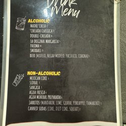 Taco’n Madre Y Sazon - Drink Menu