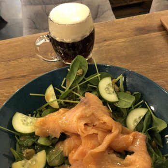 Bagel Lounge - Salad with salmon and dark beer. - Cafes Near Me - Karlovy Vary, KA