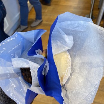 Levain Bakery - Upper East Side, NYC - Double chocolate peanut butter cup cookie and raspberry bomboloncini - Bakeries Near Me - New York, New York Levain Bakery - Upper East Side, NYC - Double chocolate peanut butter cup cookie and raspberry bomboloncini - Bakeries Near Me - New York, New York