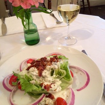 Reynolds Tavern - Wedge salad and glass of Riesling - Tea Rooms Near Me - Annapolis, Maryland Reynolds Tavern - Wedge salad and glass of Riesling - Tea Rooms Near Me - Annapolis, Maryland