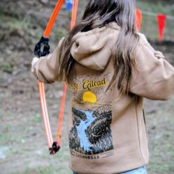 Gal at archery range