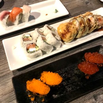 Makitto Sushi - In picture: Rainbow roll Philadelphia roll Las Vegas roll Masago salmon egg. Do yourself a favor and try their SPICY EDAMAME ! - Sushi Bars Near Me - Mesa, Arizona Makitto Sushi - In picture: Rainbow roll Philadelphia roll Las Vegas roll Masago salmon egg. Do yourself a favor and try their SPICY EDAMAME ! - Sushi Bars Near Me - Mesa, Arizona