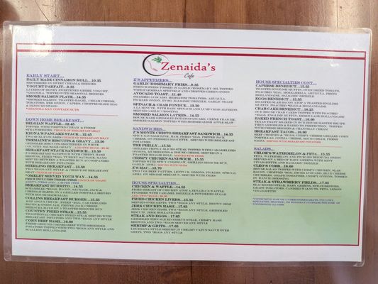 Menu photo 1 Zenaida's Cafe Las Vegas, NV Menu photo 1 Zenaida's Cafe Las Vegas, NV