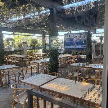 Caspian Mediterranean Kitchen - Outdoor patio and big screen tv - Persian/Iranian Near Me - Foothill Ranch, California