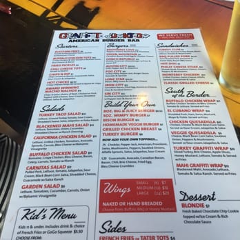 Graffiti Junktion - Menu part 1 - American Near Me - Jacksonville Beach, Florida