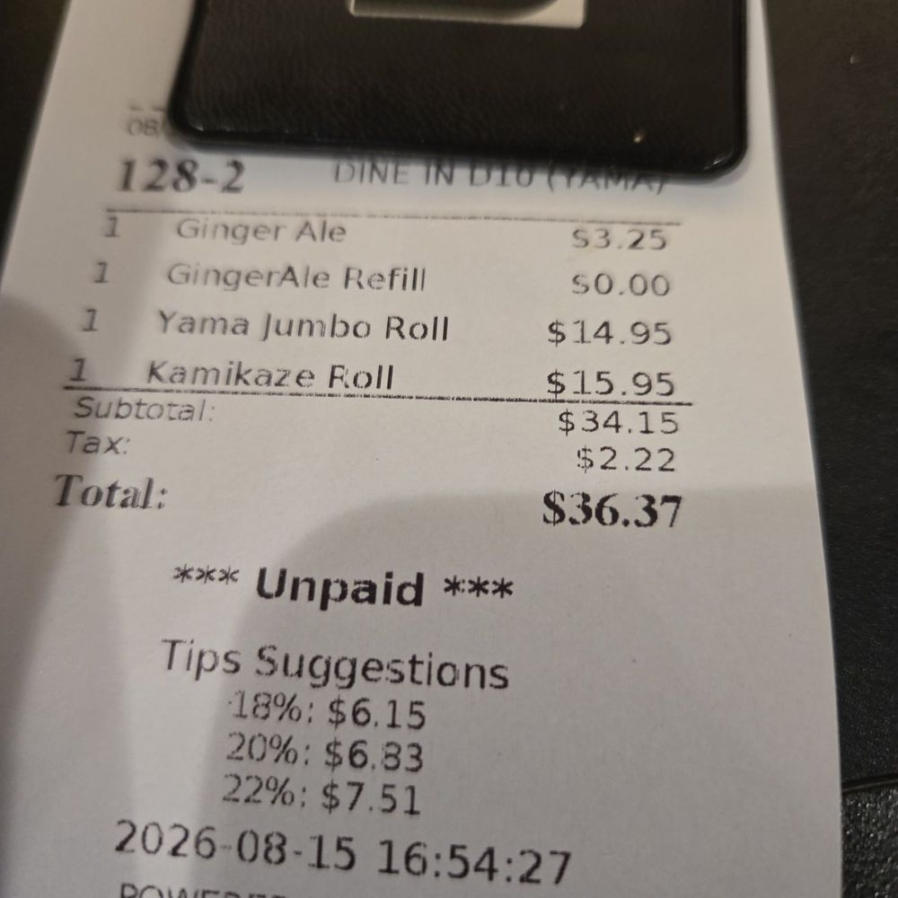 Sushi Yama - Bill - Sushi Bars Near Me - Orlando, Florida Sushi Yama - Bill - Sushi Bars Near Me - Orlando, Florida