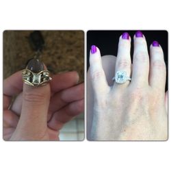Elyse Jewelers Gemologist - His grandmother's ring before and after the customized ring was complete!