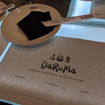 DaRuMa - Place mat, plate, napkin, and chopsticks. DaRuMa brand. - Japanese Near Me - Sarasota, Florida