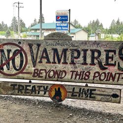 City Of Forks - Treaty Line Sign