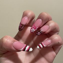 Dr Nails & Spa - Acrylic nails long almond nails, with design