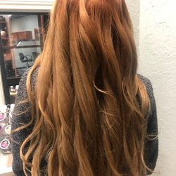 Shear Philosophy Salon - Lindsay took over-processed balayage platinum hair to this rich reds. Beautiful!