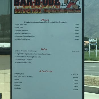 Big Daddy's BBQ - Drive Thru Menu - Barbeque Near Me - San Jacinto, California Big Daddy's BBQ - Drive Thru Menu - Barbeque Near Me - San Jacinto, California