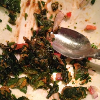 Rasika - What's left of the Palaak Chaat. Delish! - Indian Near Me - Washington, DC, District of Columbia