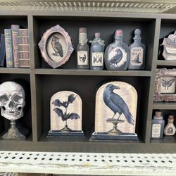 Wooden box filled with fun decos