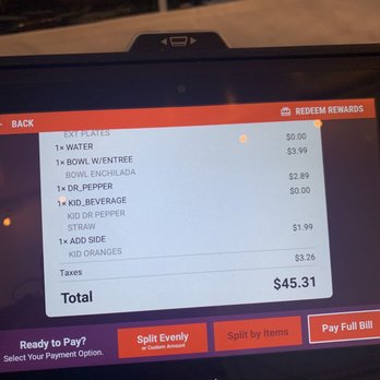 Chili's - Convenient enough line-by-line bill to pay from the info tablet on each party table. - American Near Me - Elk Grove, California Chili's - Convenient enough line-by-line bill to pay from the info tablet on each party table. - American Near Me - Elk Grove, California