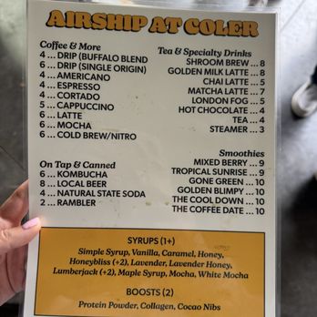 Airship Coffee - Menu - Coffee & Tea Near Me - Bentonville, Arkansas