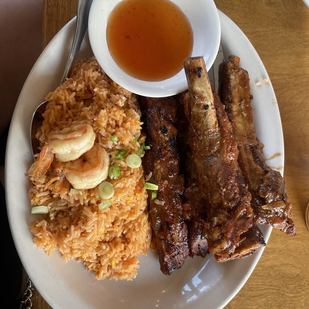 A big plate of BBQ Spare Ribs A big plate of BBQ Spare Ribs