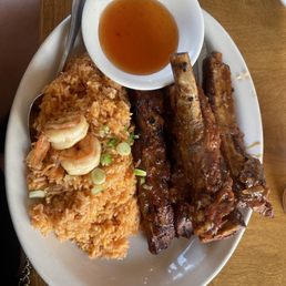 A big plate of BBQ Spare Ribs