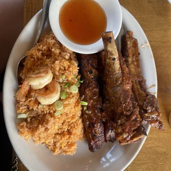Thai Rama Restaurant - A big plate of BBQ Spare Ribs - Thai Near Me - Torrance, California